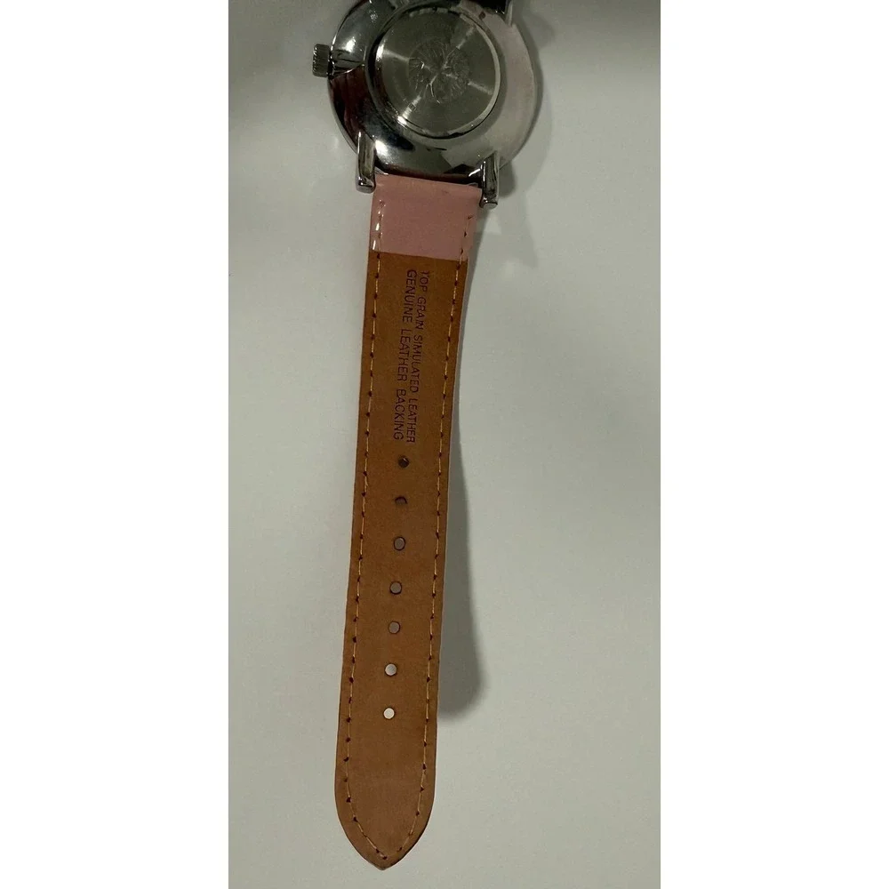 Anne Klein Watch Womens‎ Silver Pink Leather Strap Mother of Pearl Dial